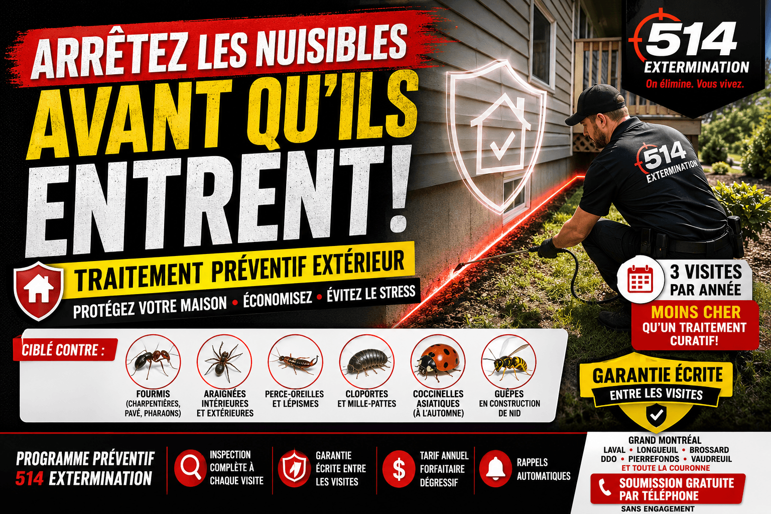 Traitement préventif extérieur : la barrière périmétrique qui protège votre maison toute l'année