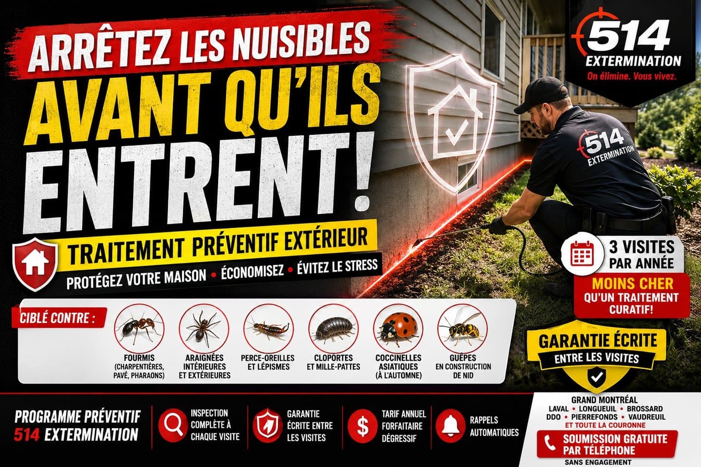 Traitement préventif extérieur : la barrière périmétrique qui protège votre maison toute l'année