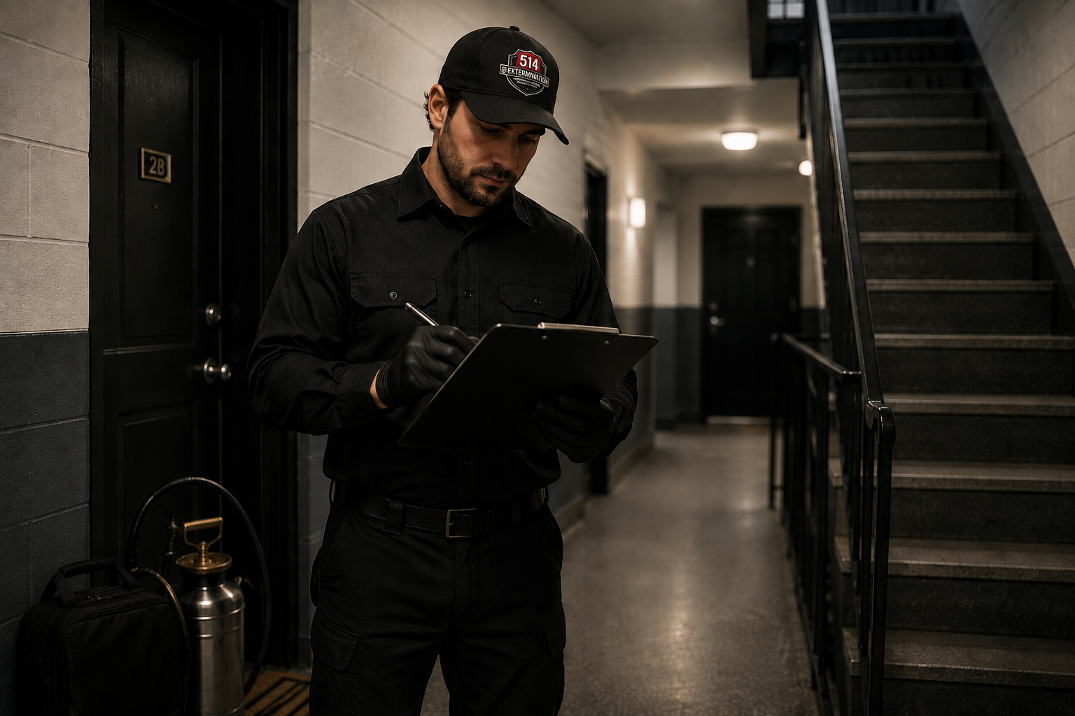 Inspection d'un immeuble à logements par un technicien certifié